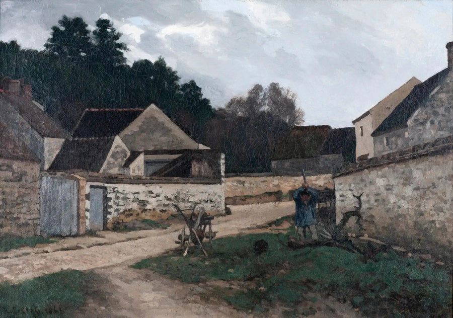 Village Street in Marlotte, near Fontainebleau - Alfred Sisley