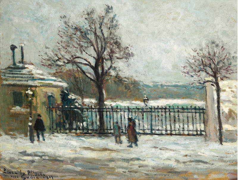 Rue Gudin, winter view of the garden - Maximilien Luce