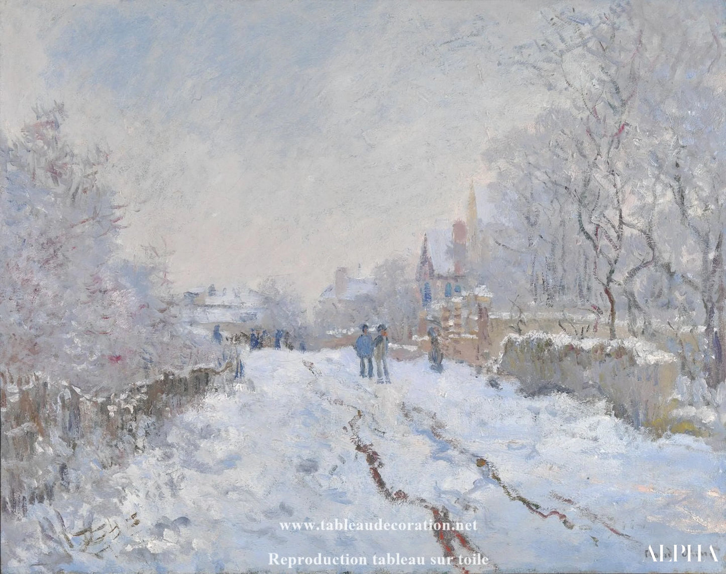 Rue sous la neige, Argenteuil - Tableau neige Monet - Reproductions de tableaux et peintures haut de gamme