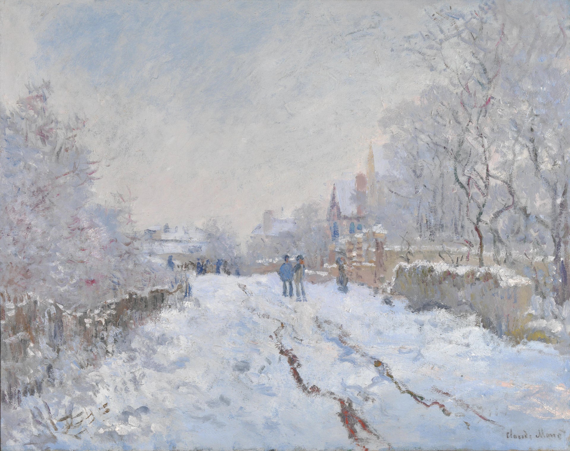 Rue sous la neige, Argenteuil W352 par Claude Monet, 1875, National Gallery de Londres