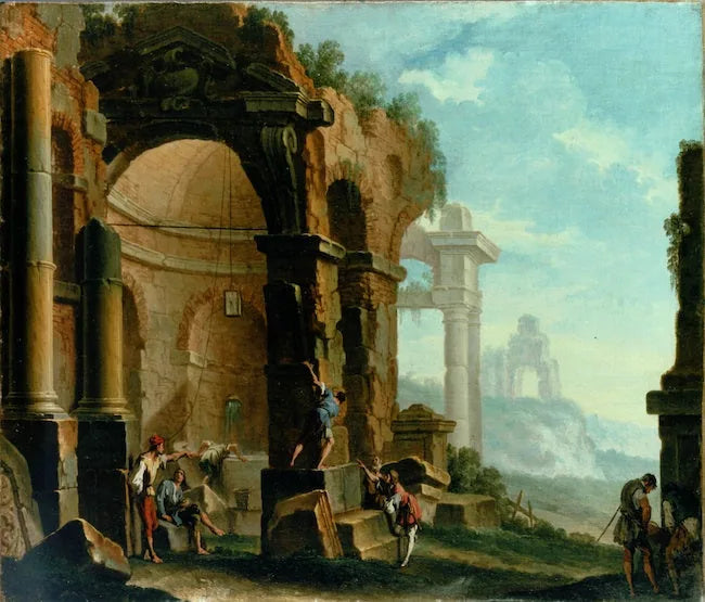 Antique ruins with characters - Sebastiano Ricci