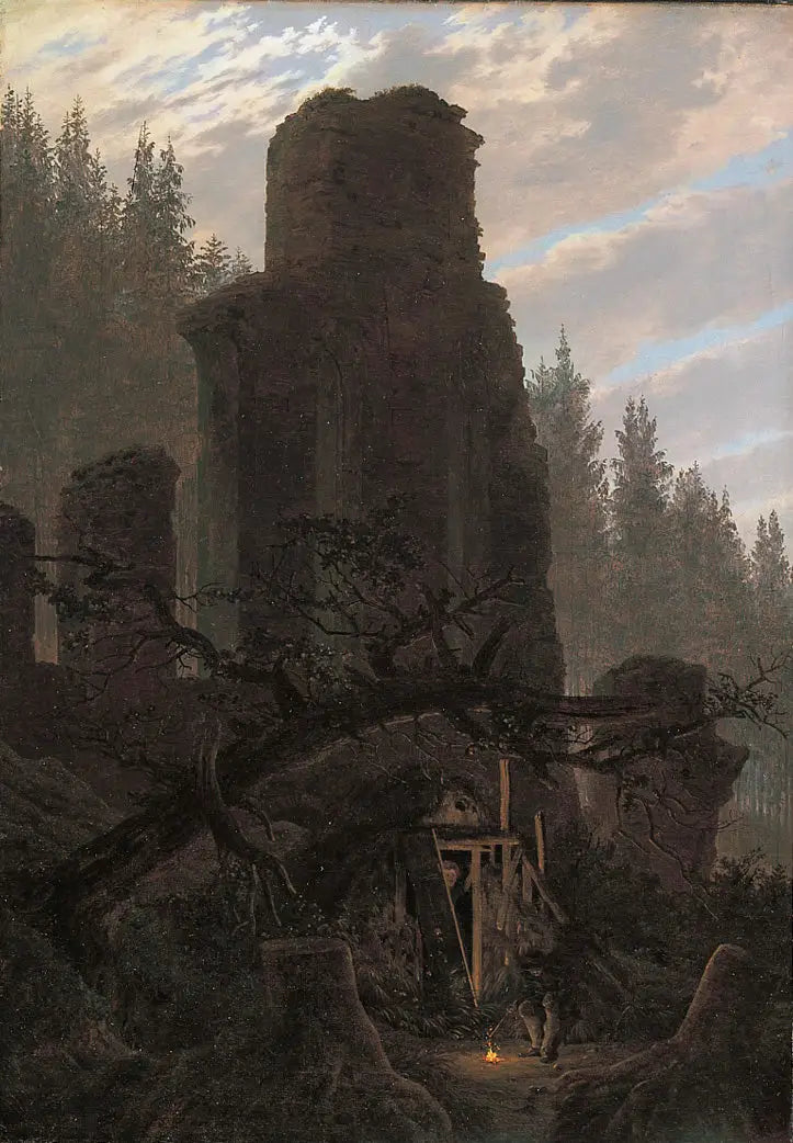 Ruins at Dusk (Ruins of the Church in the Forest) - Caspar David Friedrich
