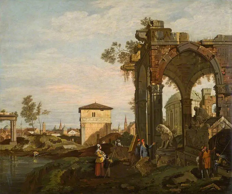 Ruins with figures - Canaletto
