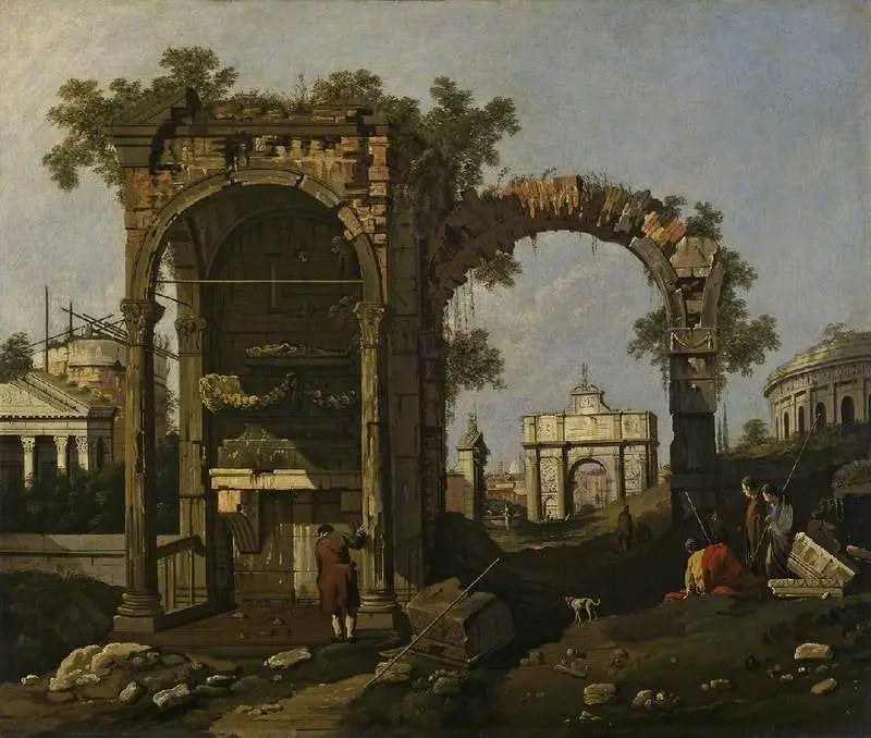Ruins with figures - Canaletto