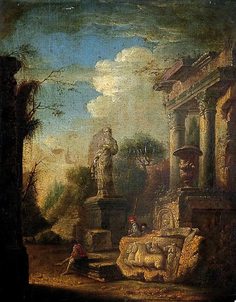 Ruins with a statue - Giovanni Paolo Panini