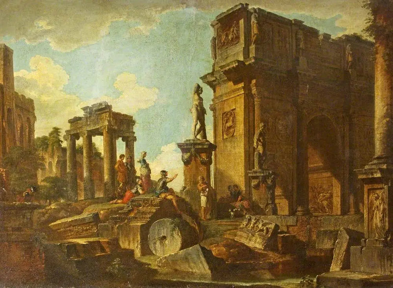 Classical Ruins with the Arch of Constantine - Giovanni Paolo Panini