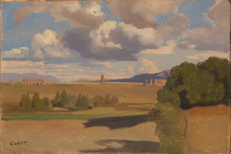 Ruins in the Roman countryside, with Claudian aqueduct - Jean-Baptiste Camille Corot