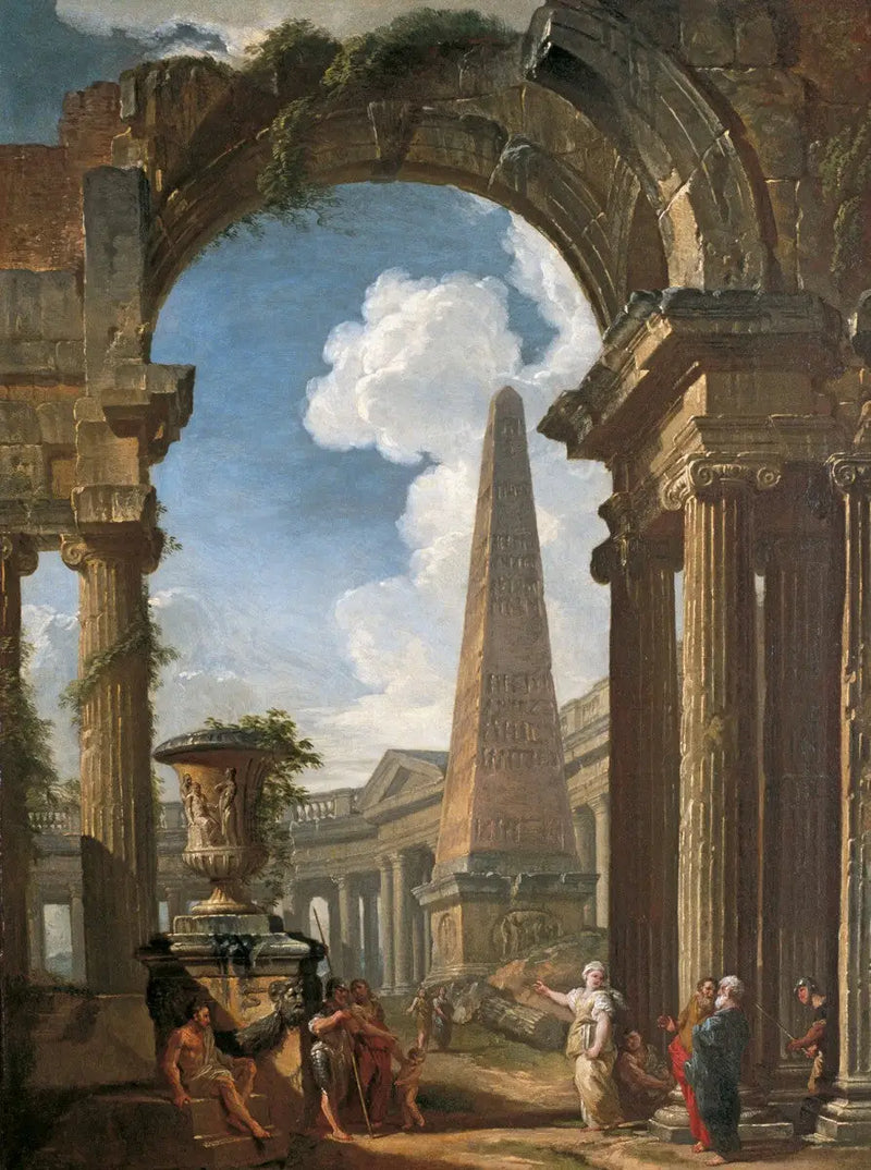 Ruins of a temple with a sibyl - Giovanni Paolo Panini