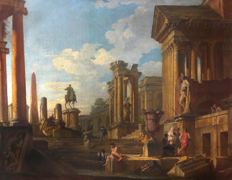 Roman Ruins with Figures - Giovanni Paolo Panini