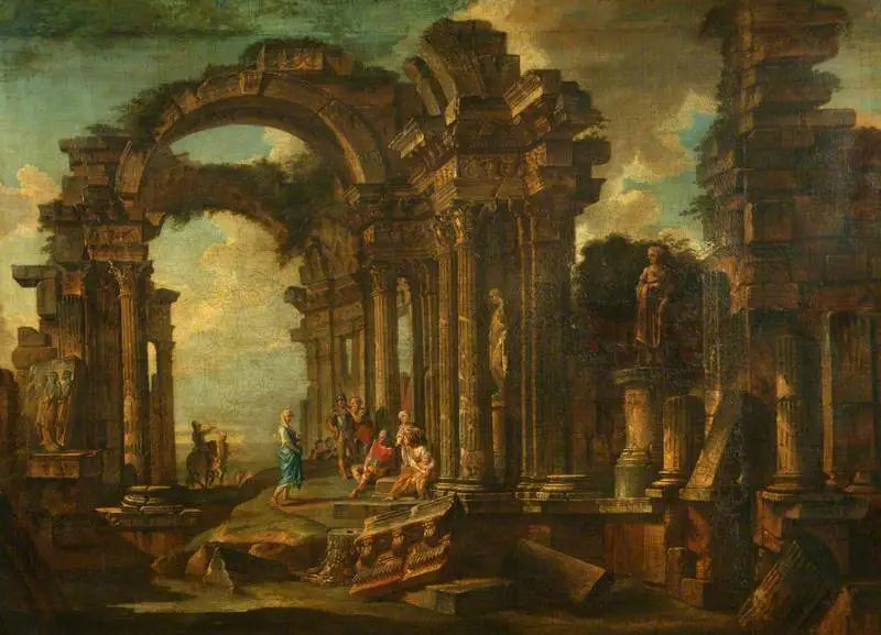 Roman Ruins with Figures - Giovanni Paolo Panini