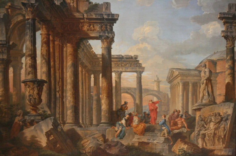 Roman Ruins with a Preacher - Giovanni Paolo Panini