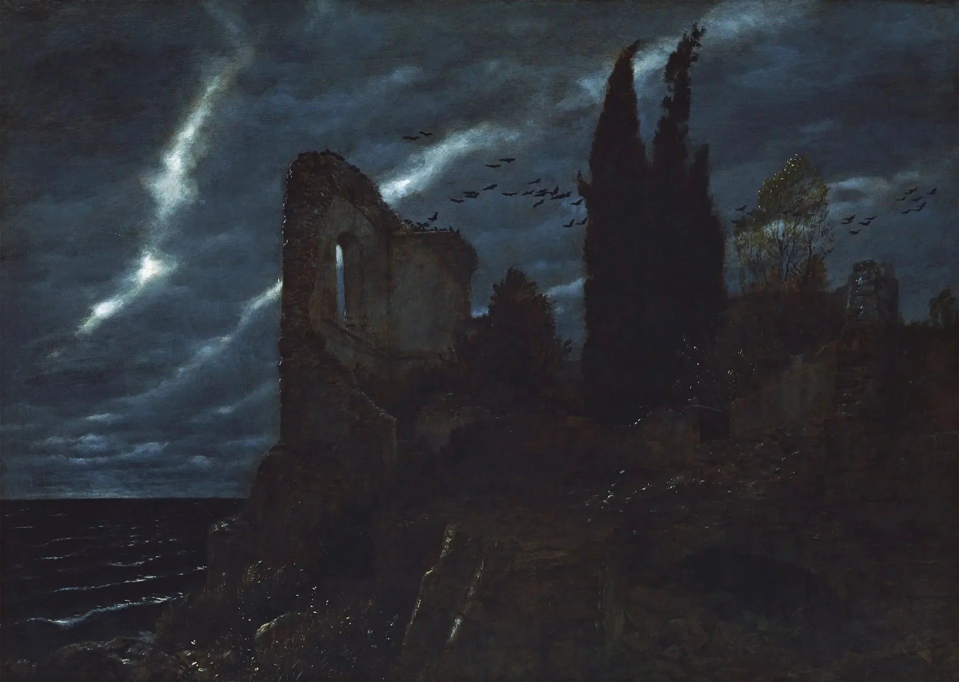 Ruines sur la côte - Arnold Böcklin image 1 reproduction réalisée par Alpha Reproduction