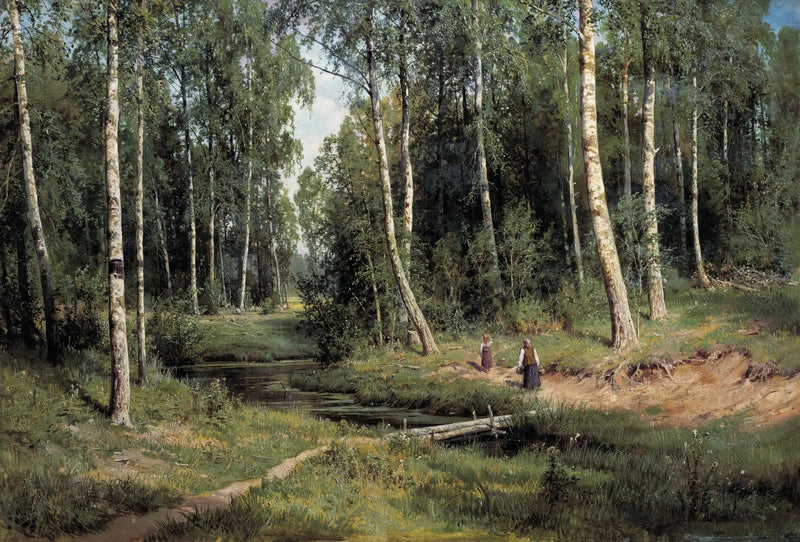 Stream in a birch forest - Ivan Chichkine