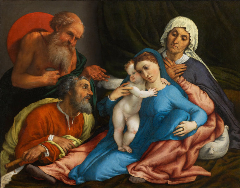 Sacra Famiglia with Saints Girolamo and Anna - Lorenzo Lotto