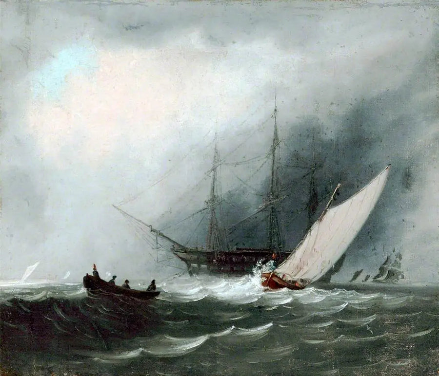 Sailing Ship (Man of War) - J. M. W. Turner