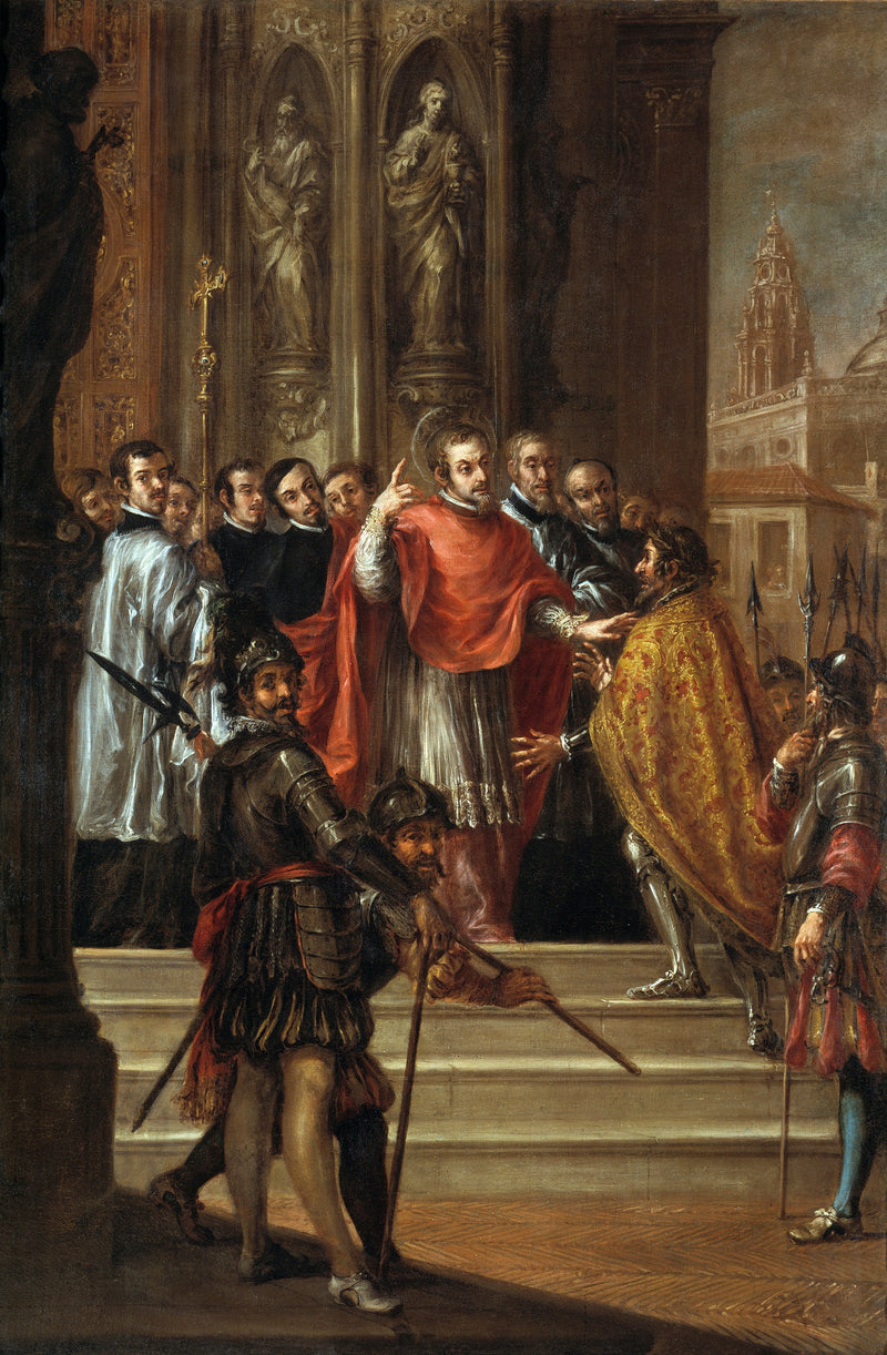 Saint Ambroise absolving Emperor Theodosius - Juan de Valdés Leal