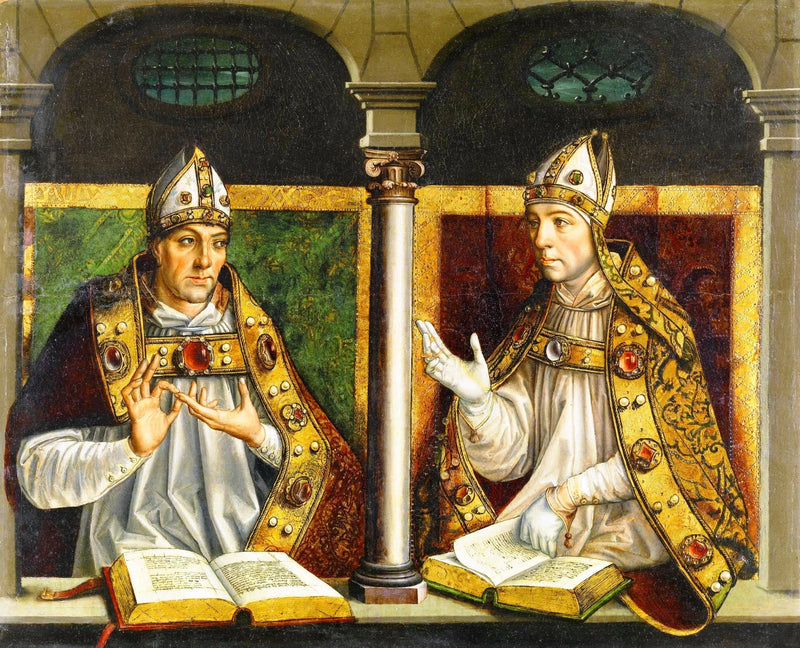 Saint Ambroise and Saint Augustin - Pedro Berruguete