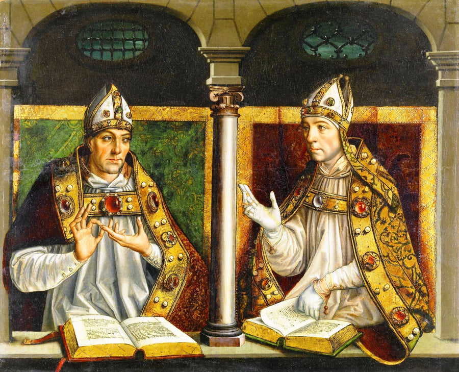 Saint Ambroise and Saint Augustin - Pedro Berruguete