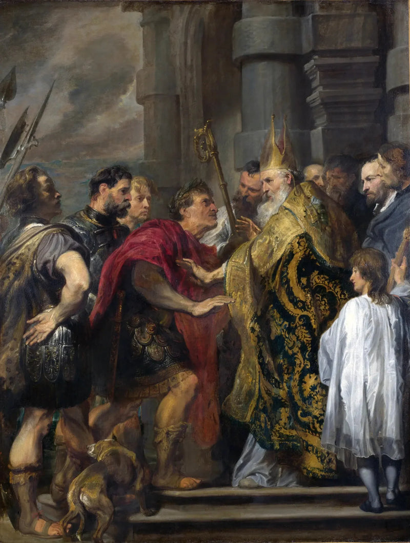 Saint Ambrose Refusing Theodosius Entry to His Church - Antoine van Dyck