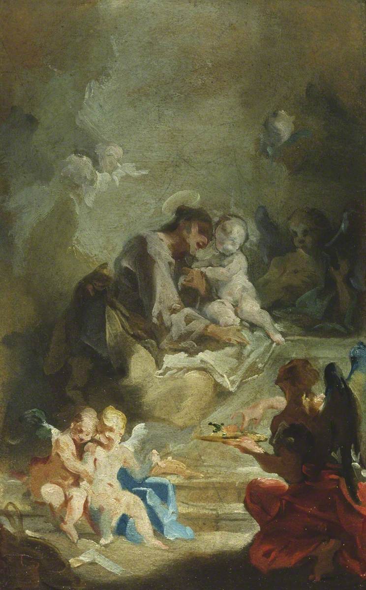 Saint Antoine de Padoue adorant l'Enfant Jésus - Giovanni Battista Pittoni