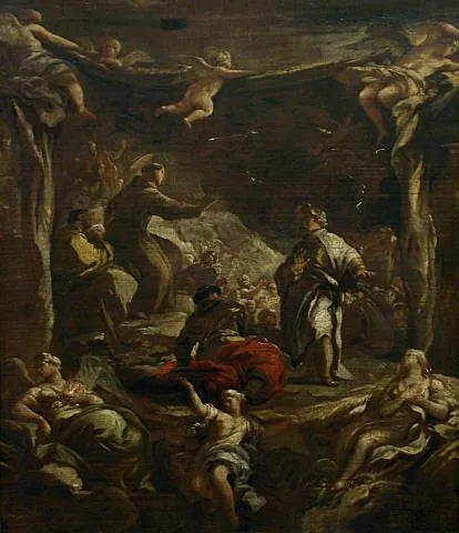 Saint Antoine de Padoue reprimanding the tyrant Ezzelino - Luca Giordano