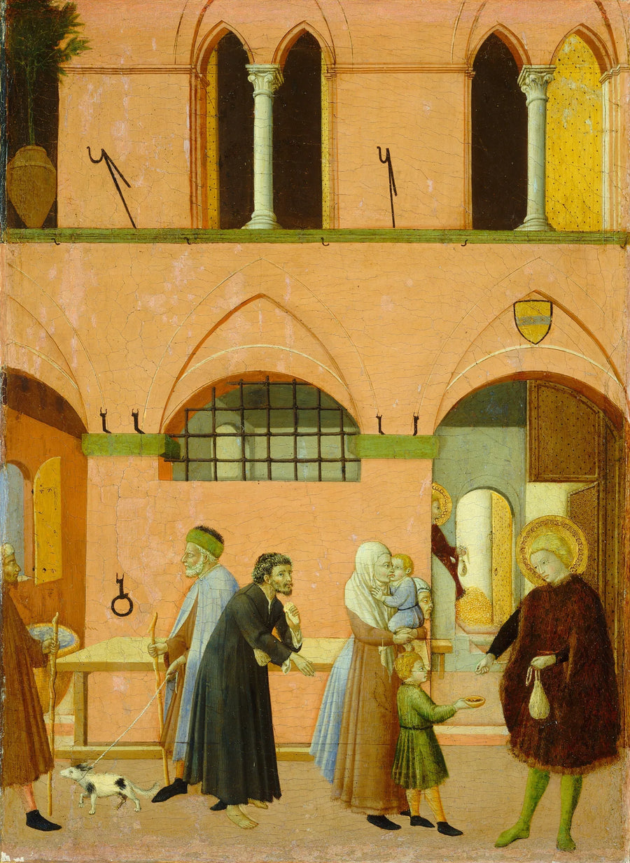 Saint Antoine distributing his riches to the poor - Master of the Osservanza