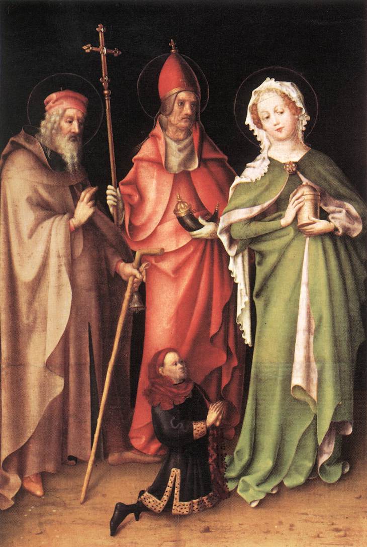 Saint Antoine l'Ermite, Saint Corneille et Sainte Marie-Madeleine avec un donateur - Stefan Lochner