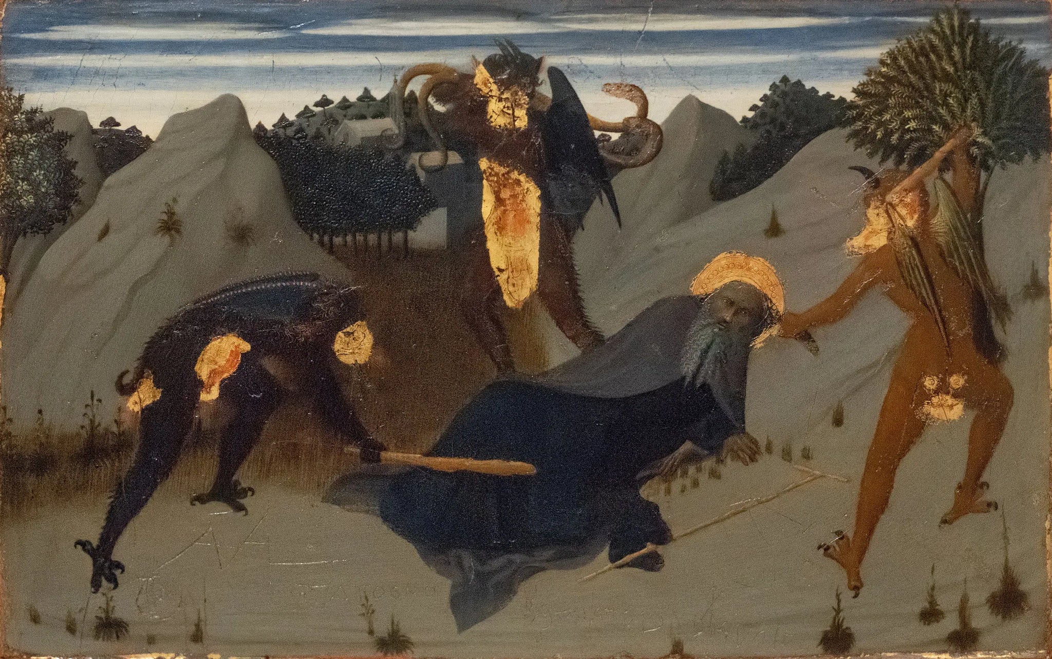 Saint Antoine persécuté par les Démons - Sassetta image 1 copie de tableau peinte à la main
