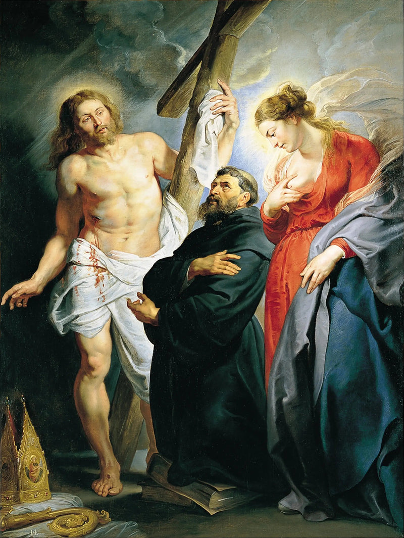 Saint Augustine with Christ and the Virgin Mary - Peter Paul Rubens