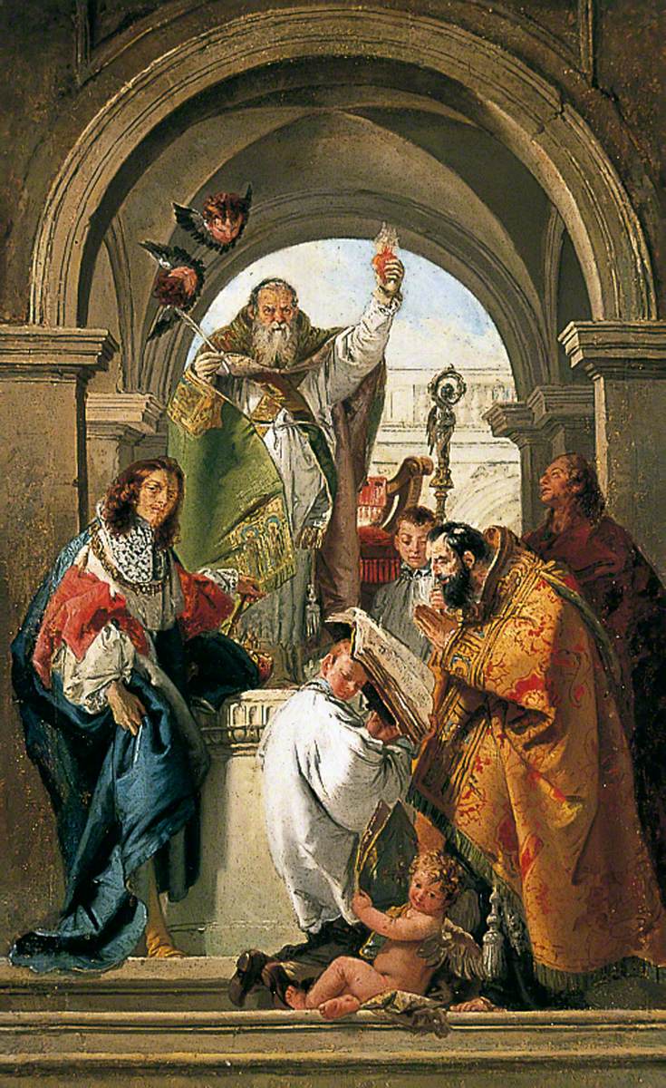 Saint Augustine, Saint Louis of France, Saint John the Evangelist, and a Saint Bishop - Giovanni Battista Tiepolo