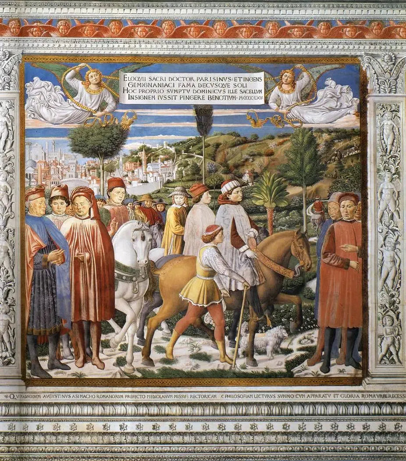 Saint Augustine partant pour Milan (scène 7, mur sud) - Benozzo Gozzoli