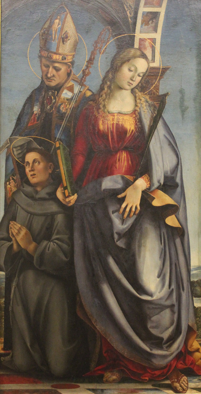 Saint Augustine, Saint Catherine of Alexandria, and Saint Anthony of Padua - Luca Signorelli