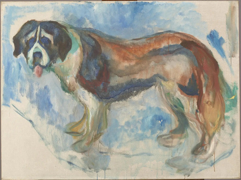 Saint Bernard in the Snow - Edvard Munch