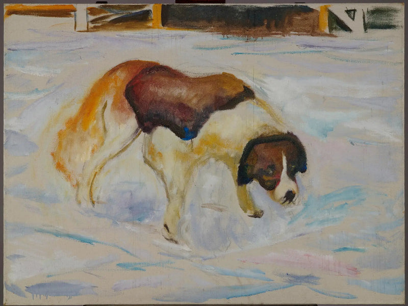 Saint Bernard in the Snow - Edvard Munch