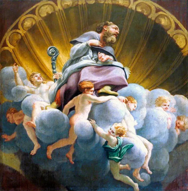 Saint Bernard surrounded by angels (copy of the fresco from the dome of Parma Cathedral) - Antonio da Correggio