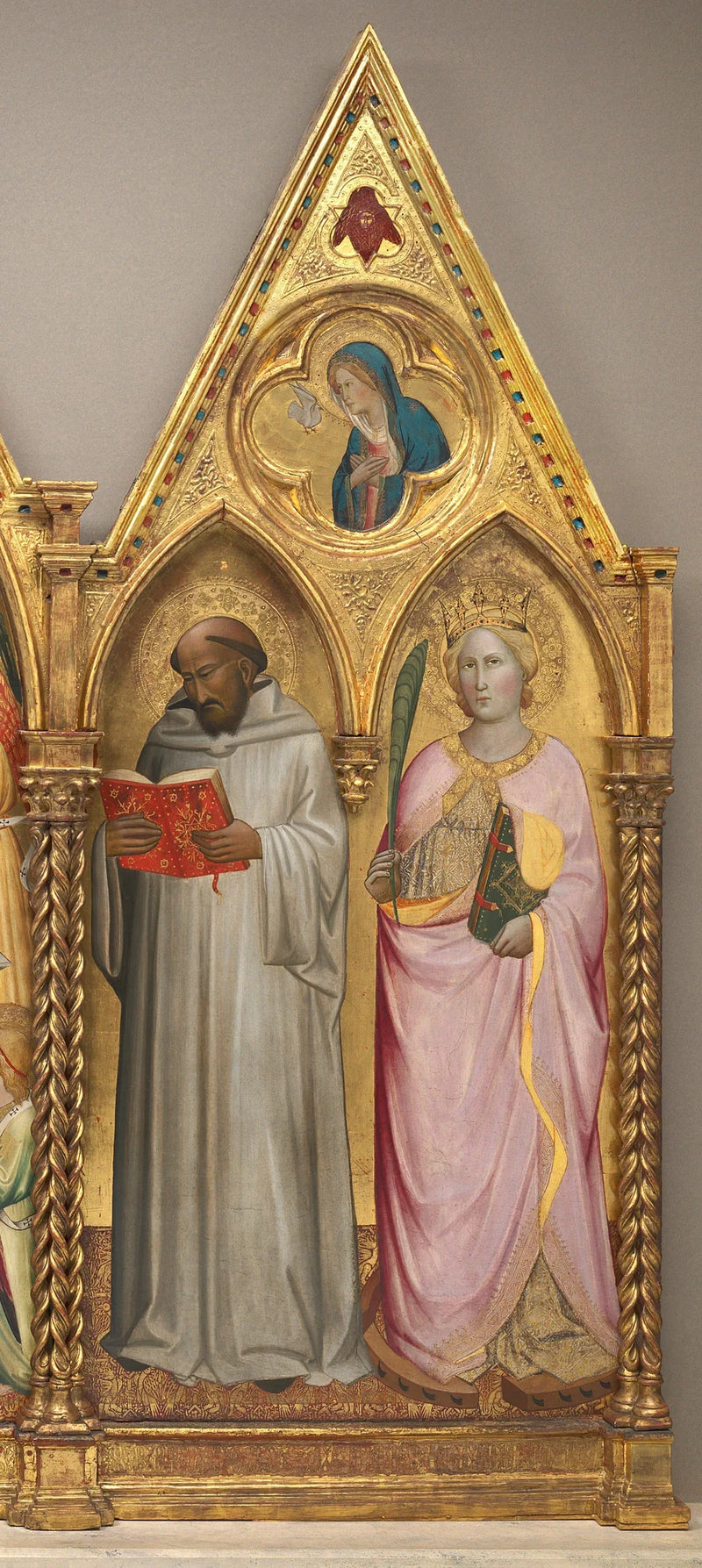 Saint Bernard and Saint Catherine of Alexandria with the Virgin of the Annunciation [right panel] - Agnolo Gaddi