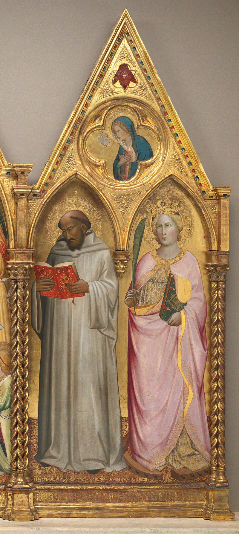 Saint Bernard and Saint Catherine of Alexandria with the Virgin of the Annunciation [right panel] - Agnolo Gaddi