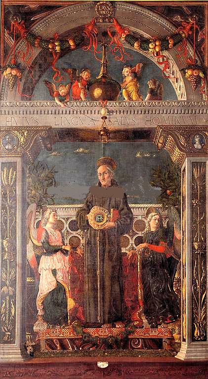 Saint Bernardin de Sienne et deux anges (Mantegna) - Andrea Mantegna