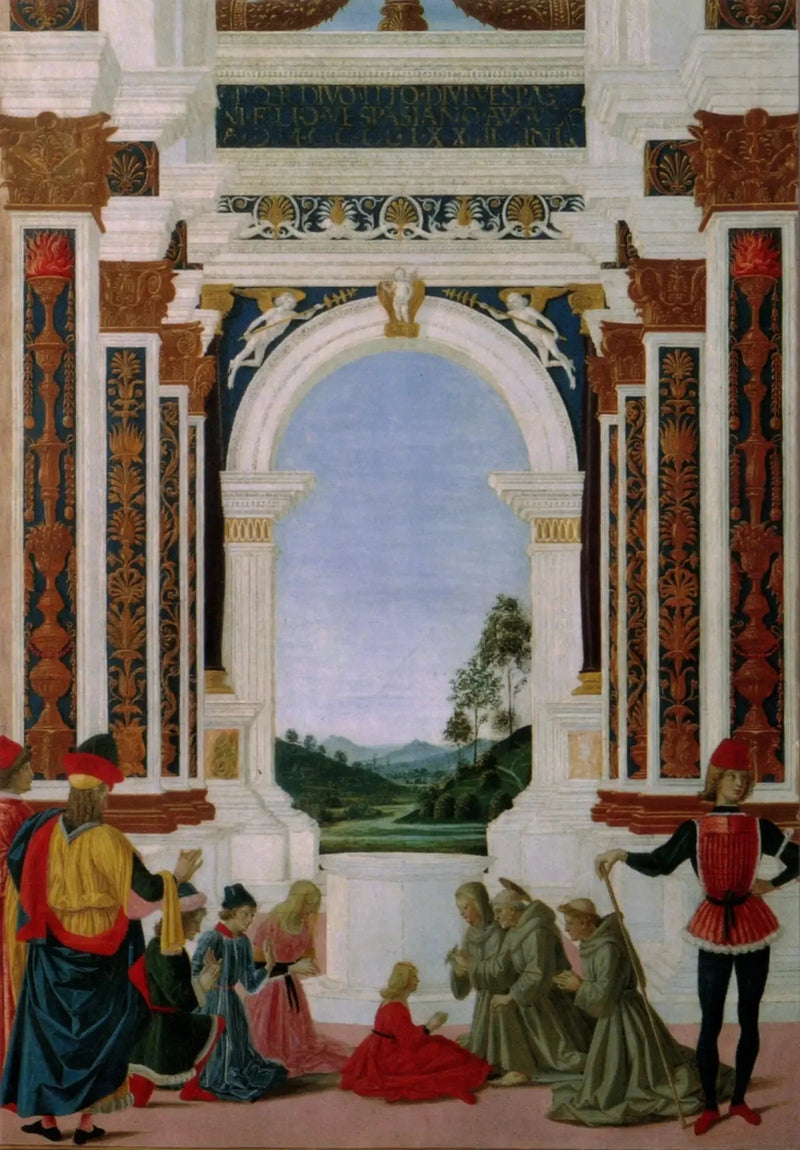 Saint Bernardin healing a girl - Pietro Perugino