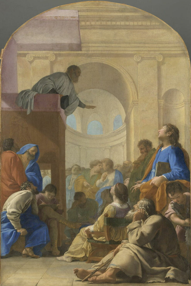 Saint Bruno Attends Raymond Diocres' Sermon - Eustache Le Sueur