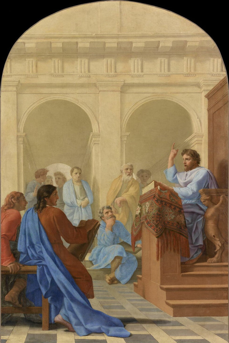 Saint Bruno teaching theology in the schools of Reims - Eustache Le Sueur