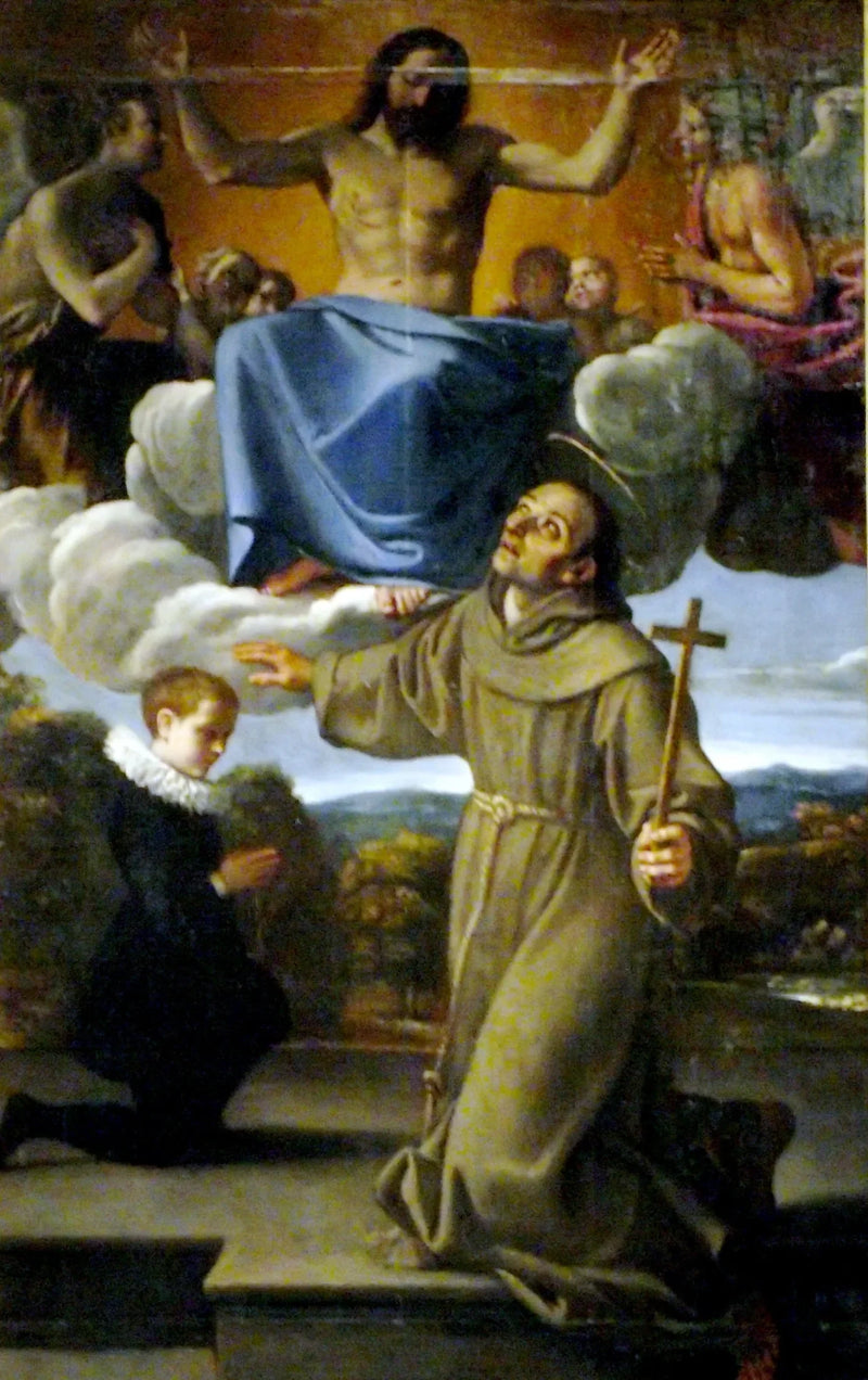 Saint Diego d'Alcalá presents to Christ the son of Juan de Herrera - Annibale Carracci