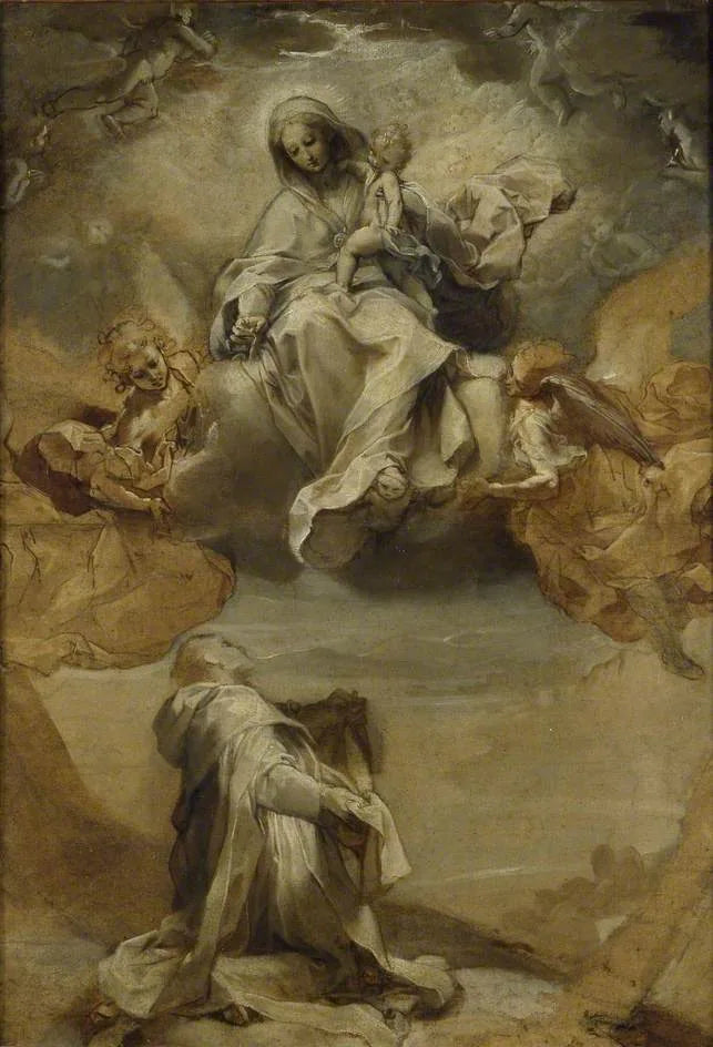 Saint Dominic de Guzmán recevant le Rosaire - Federico Barroci