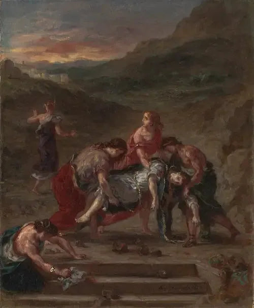 Saint Etienne carried away by his disciples - Eugène Delacroix