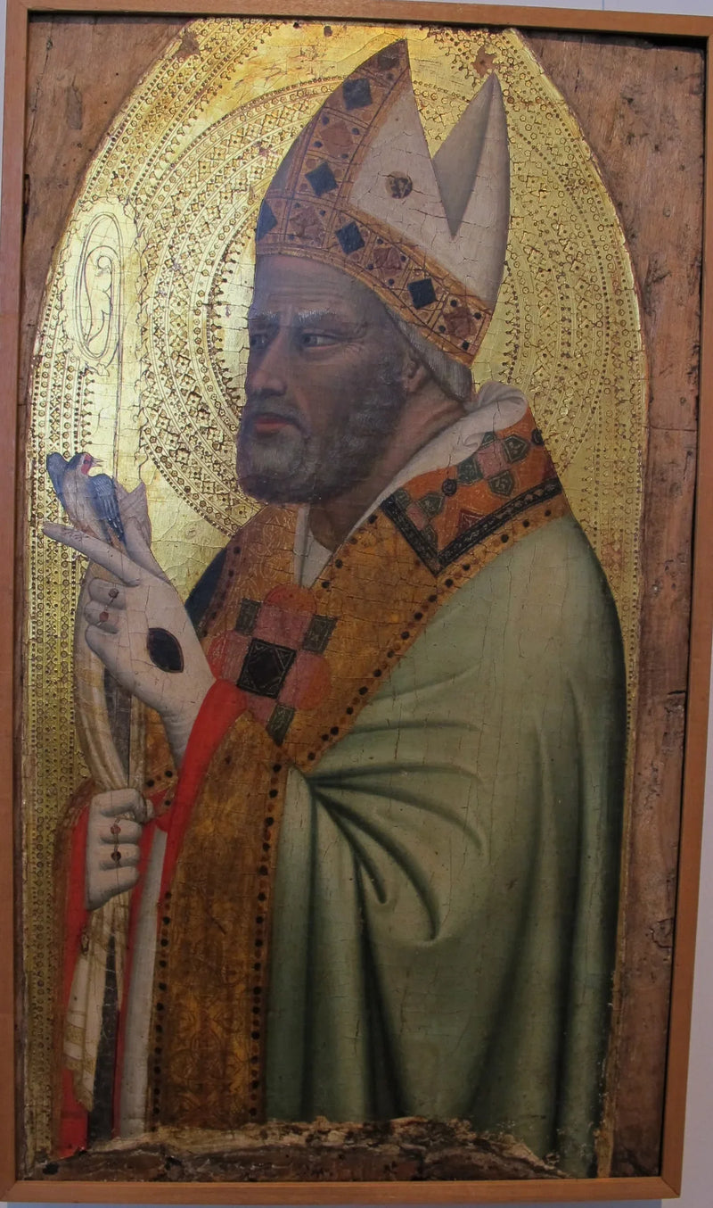 Saint Bishop with a Goldfinch - Bernardo Daddi