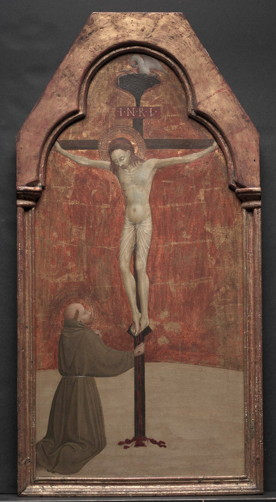 Saint François kneeling before the Christ on the cross - Stefano di Giovanni (Sassetta)