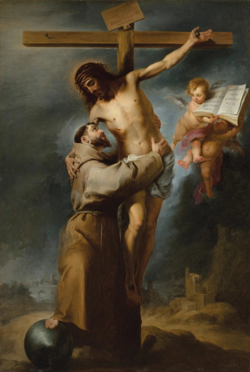 Saint Francis of Assisi Embracing the Crucified Christ - Bartolomé Esteban Murillo