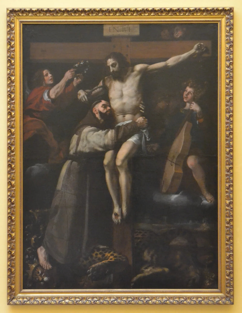 Saint Francis of Assisi kissing Christ on the cross - Francisco Ribalta
