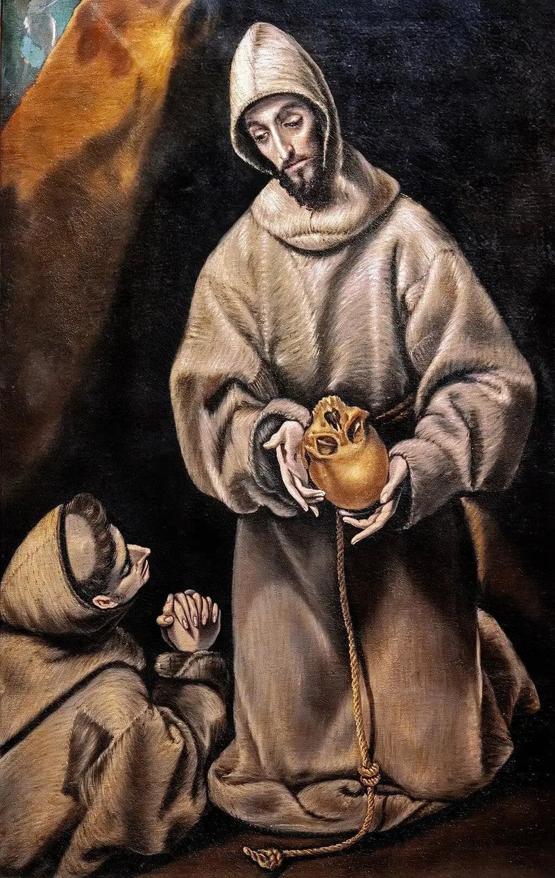 Saint Francis of Assisi and Brother Leo Meditating on Death - El Greco
