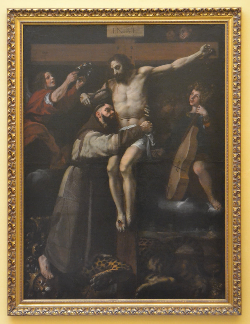 Saint Francis of Assisi kissing Christ on the cross - Francisco Ribalta